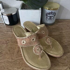 Jack Rogers Gold and Tan Women's Sandals